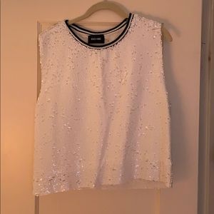 White sequin top
